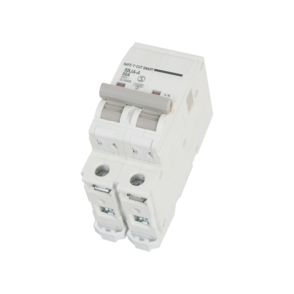 เซอร์กิตเบรกเกอร์ 50 แอมป์ 2 โพล 10KA เซฟ-ที-คัท สมาร์ท รุ่น US สีขาว